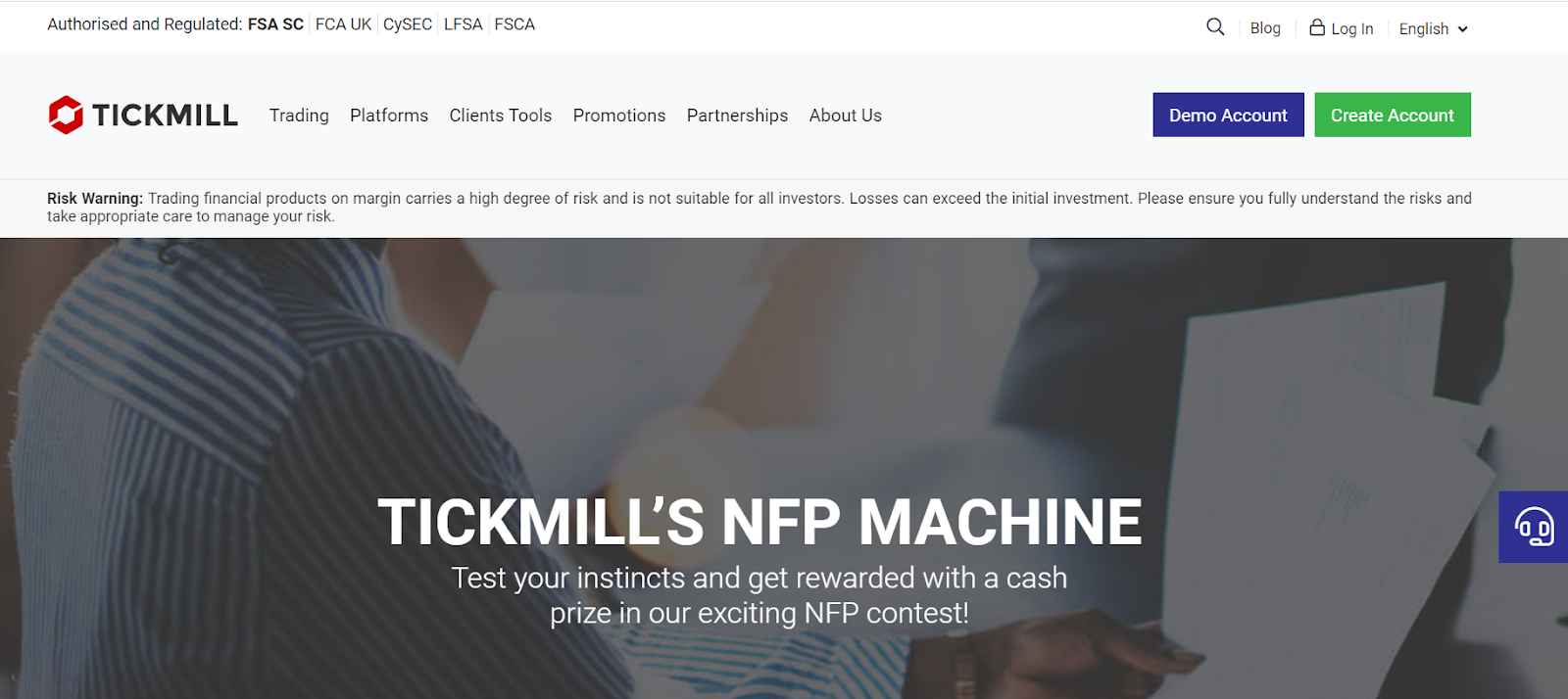 Tickmill Anmeldelse - NFP Machine
