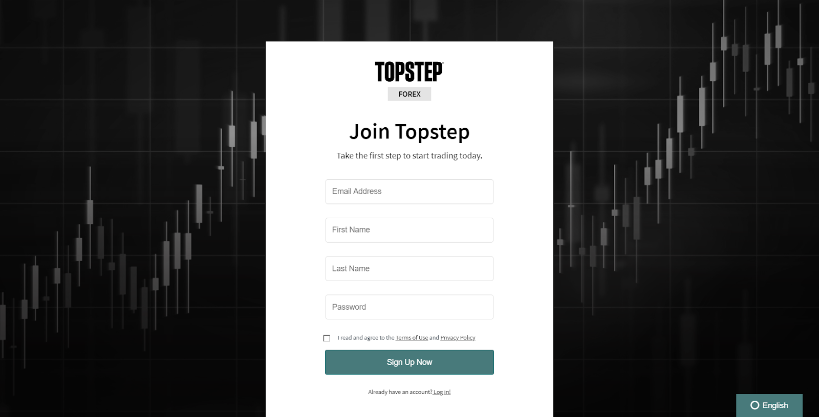 Revisão da TopStep – Registro de nova conta