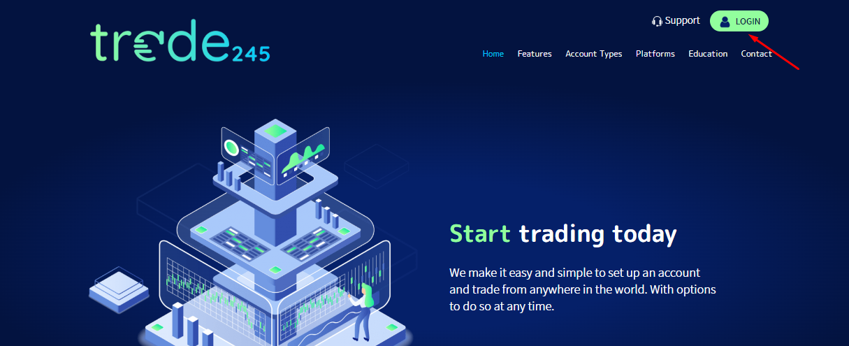 Trade245 User Account Overview — Login to your user account