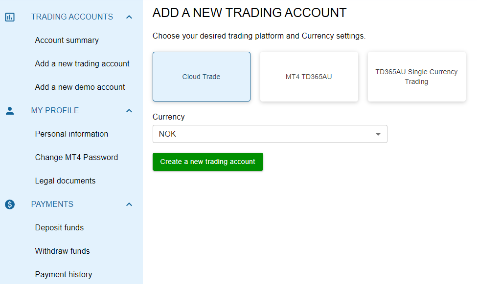 Review of TradeDirect365’s User Account — Opening a real account and trading