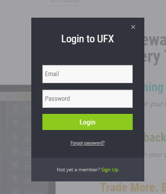UFX Overview — Log in to your personal account