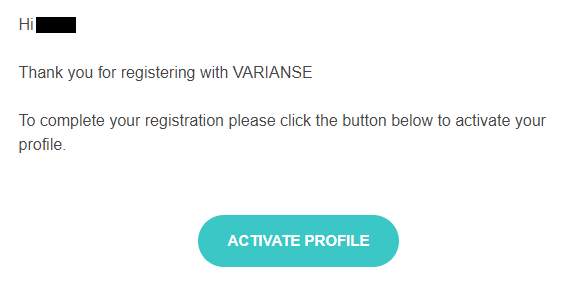 Review of Varianse’s User Account — Activation of user account
