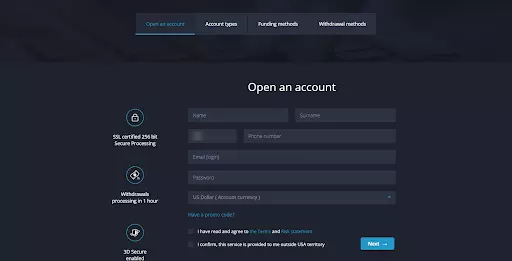 VideForex overzicht - Het registratieformulier invullen formulier