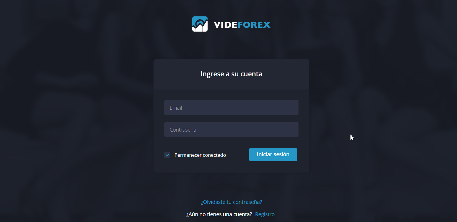 Reseña de VideForex -  Iniciar sesión en tu cuenta personal