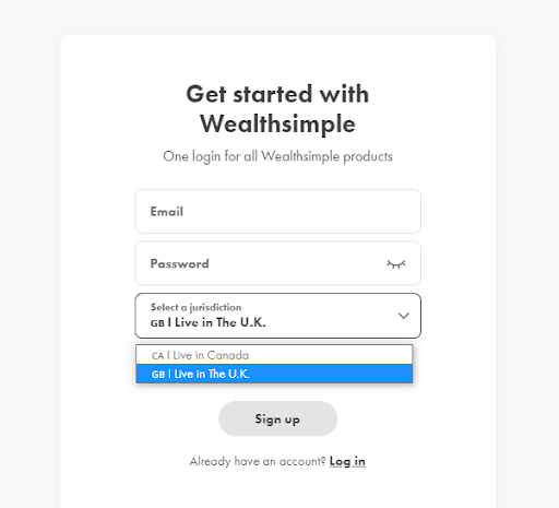 Wealthsimple overview — Filling out the registration form