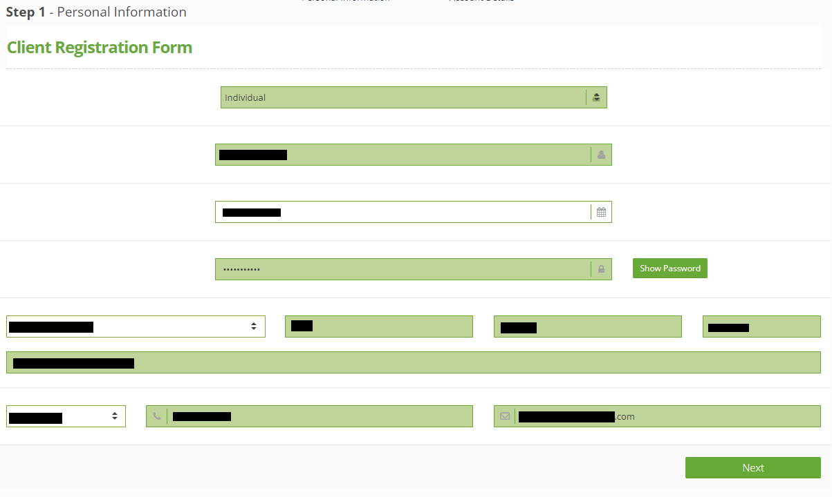 Consulte SuperForex - Elija el tipo de cuenta individual o de empresa