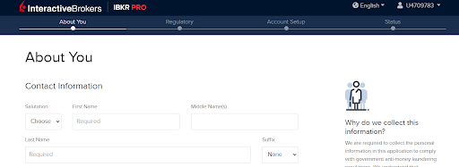 Interactive Brokers Conto personale - Profilo del cliente