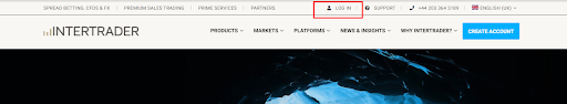 InterTrader Recensione - Accesso al proprio account personale