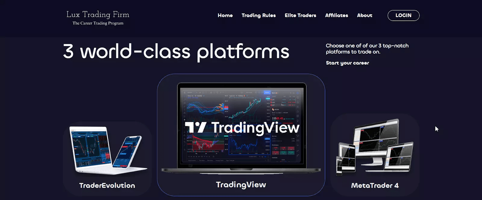 รีวิวLux Trading Firm - เลือกแพลตฟอร์มการซื้อขาย