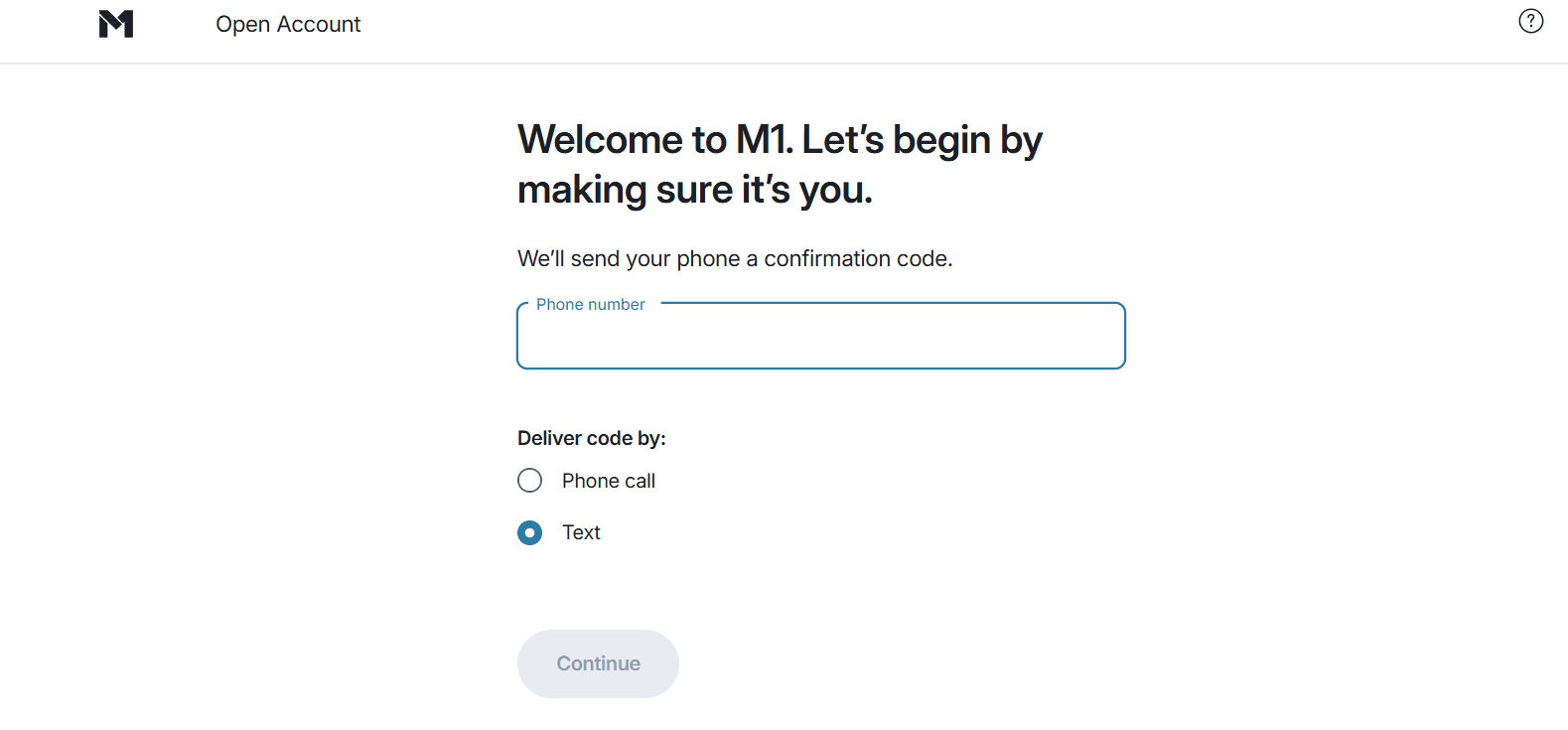 M1 Finance Review — Phone number verification