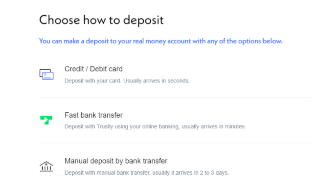 Nextmarkets Recensione - Effettuare un deposito