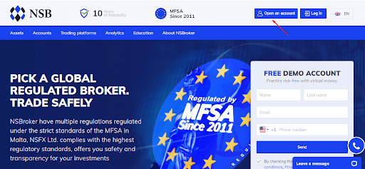 NS Broker Recenzja - Rejestracja