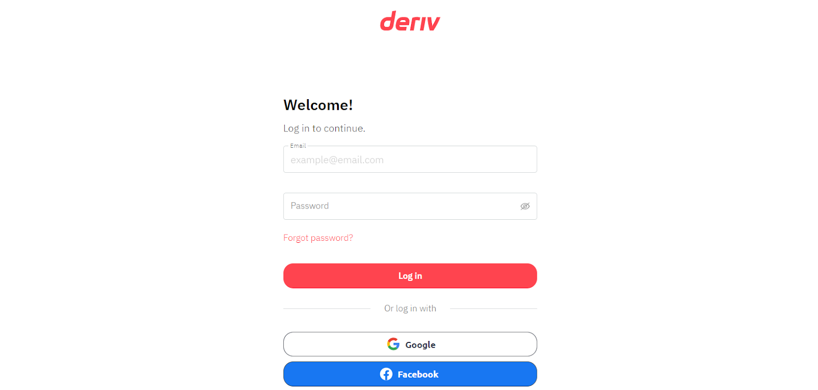 Överblick över Derivs personliga konto – logga in på ditt konto