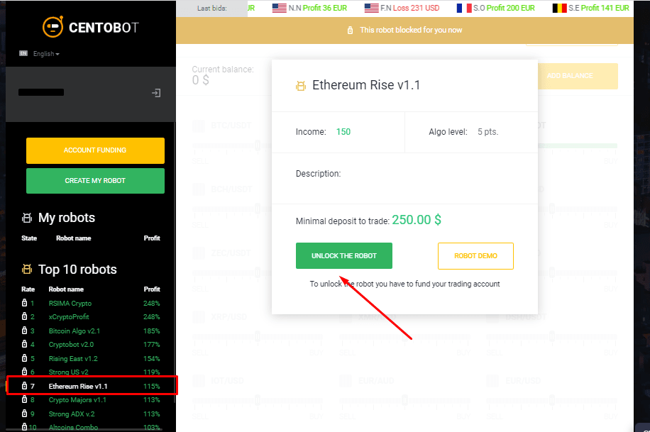 Centobot 用户账户概览 - 激活现成的机器人