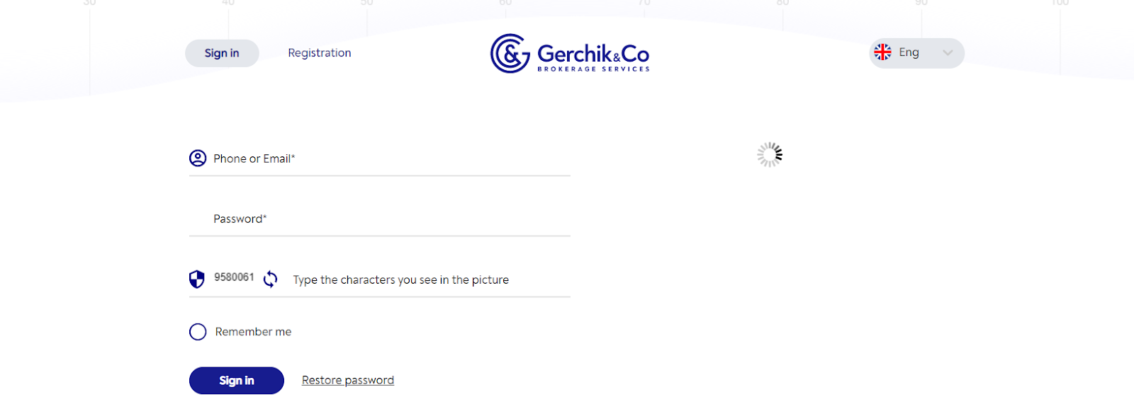 Visión general de la cuenta de usuario de Gerchik&Co' - Inicio de sesión y verificación