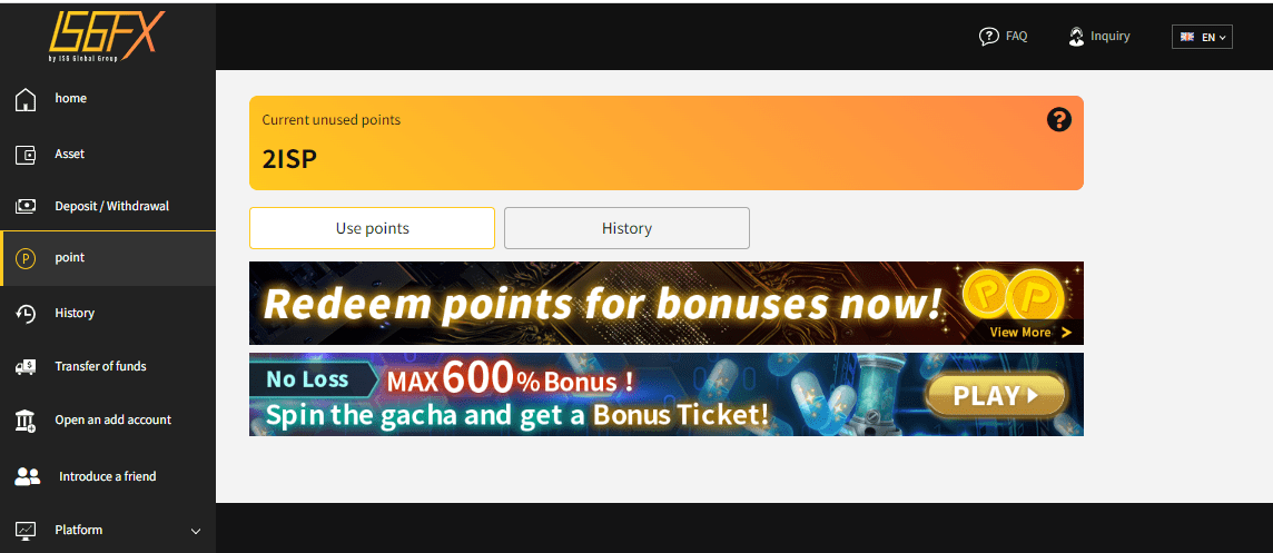 Overview of IS6FX’s User Account — IS6 points
