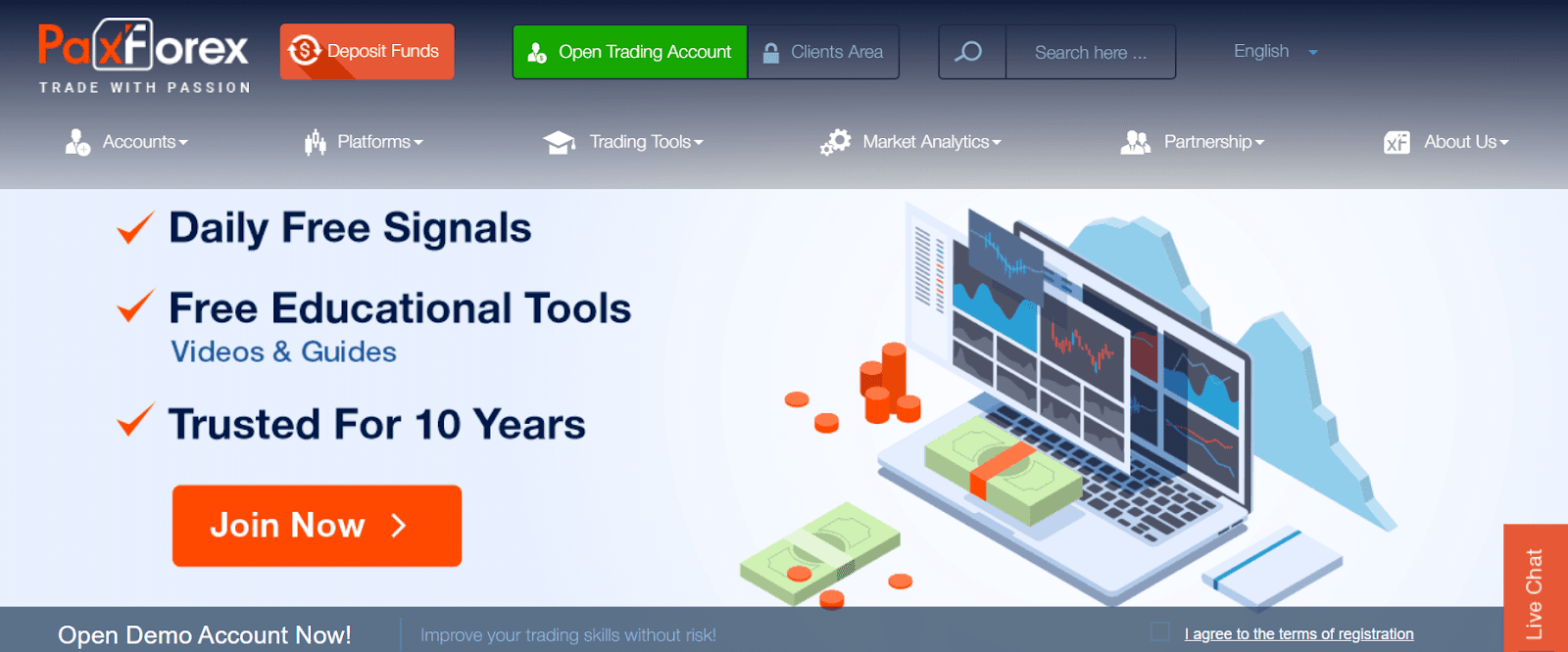 PaxForex Revisão - Site oficial