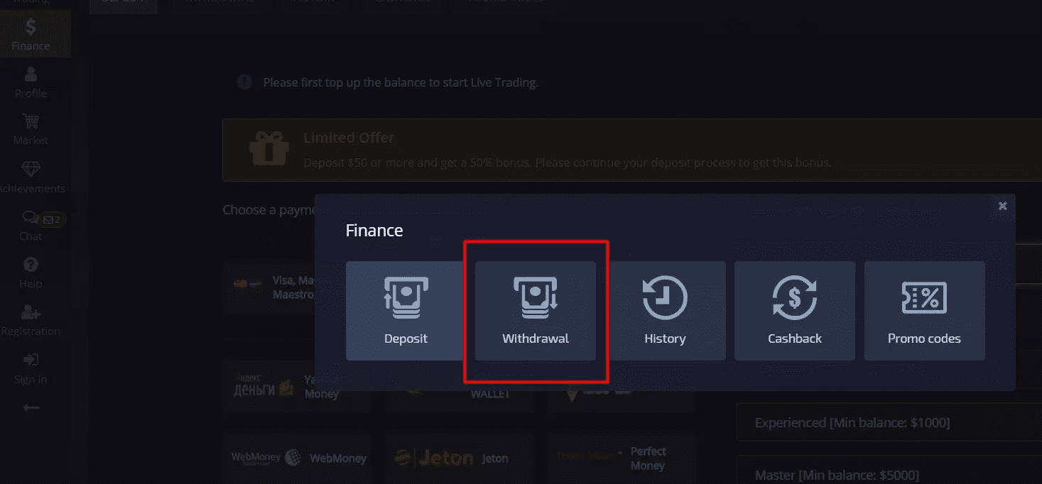 Pocket Option Review – Számlafeltöltés és -kivonás