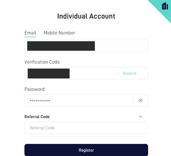 Recensione dell'account utente di StarTrader- Modulo di registrazione