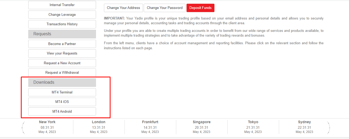Recensione dell'account utente di Yadix- Installazione di MetaTrader