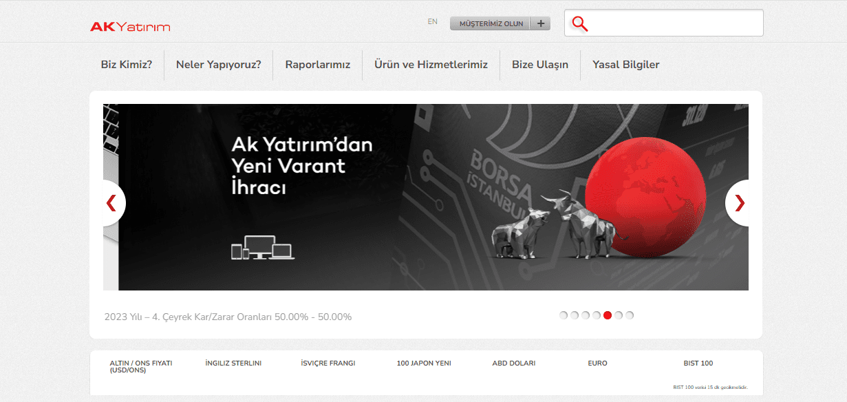 Review of Ak Yatırım’s User Account — Launch registration