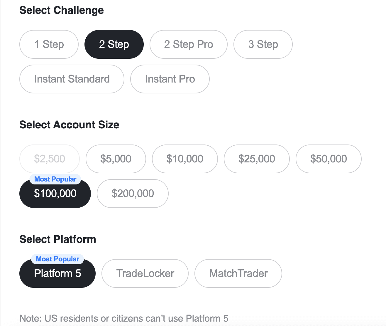 Review of AquaFunded’s User Account — Choosing an account and trading platform
