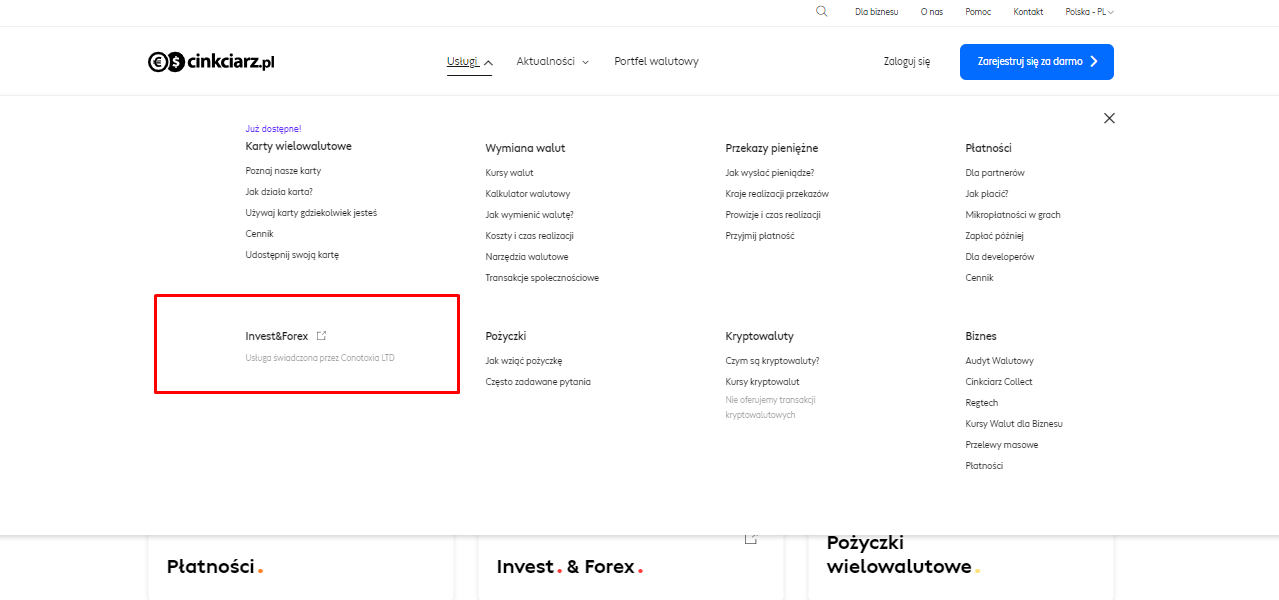 Review of Cinkciarz.pl’s User Account — Go to the website for Forex traders