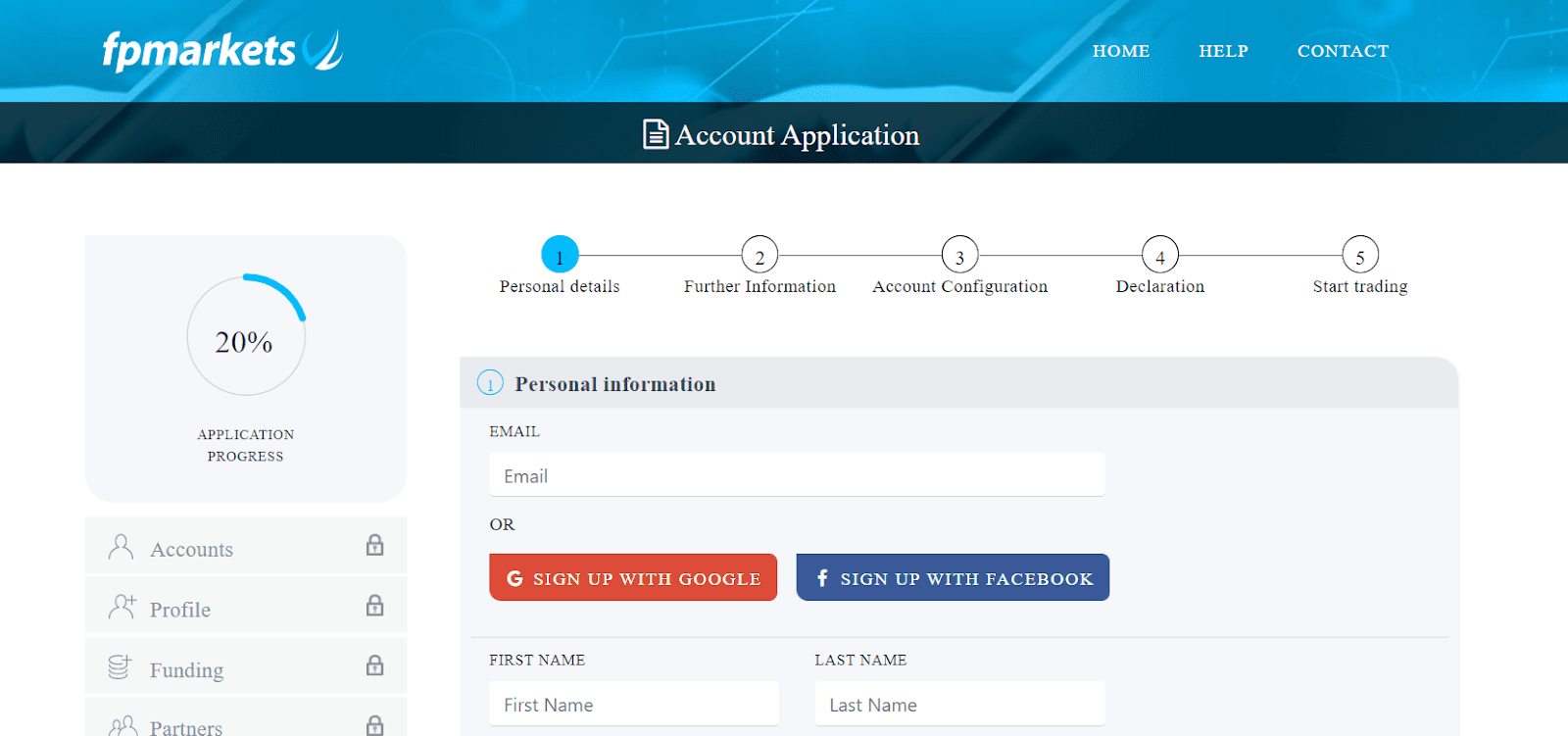 Review of FP Markets’ User Account — Open the account