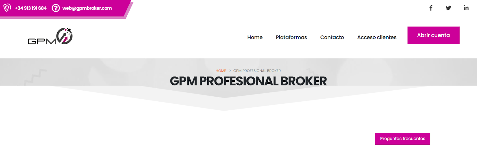 Revisión de GPM Broker's Cuenta de usuario - Iniciar el registro