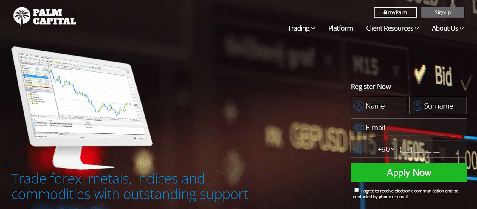 Review of PALM Global Capital’s User Account — Official website
