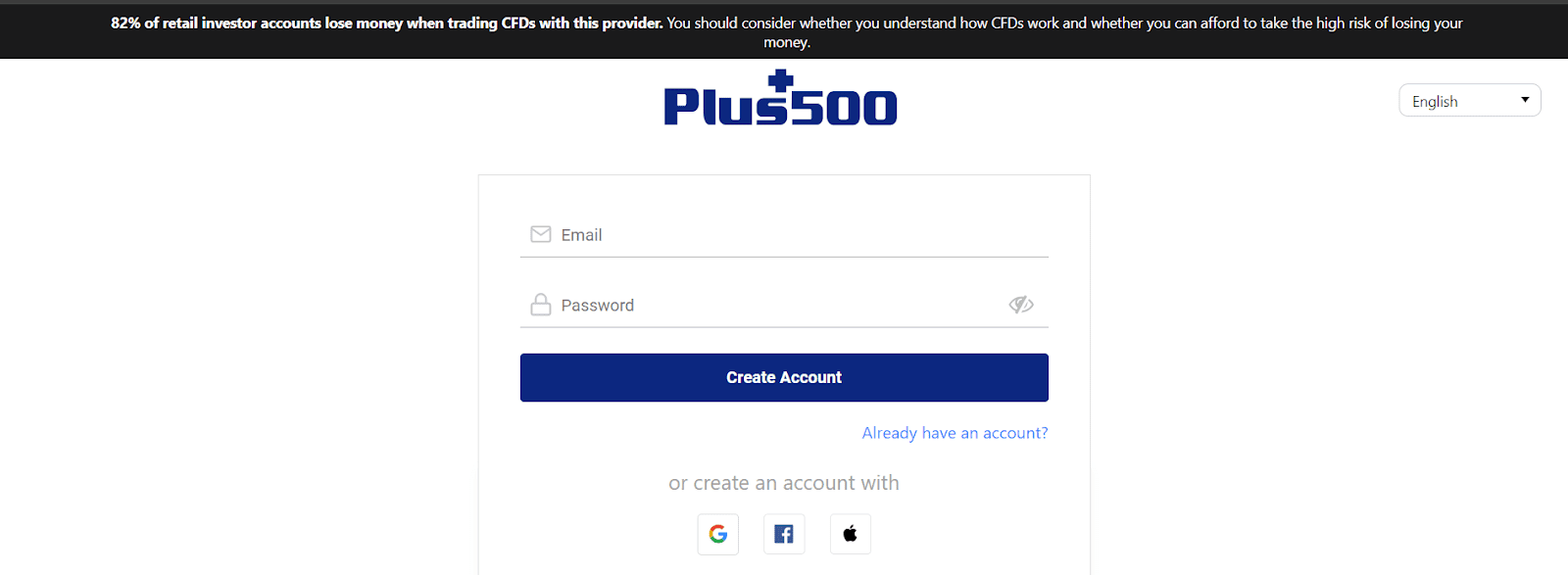 A Plus500's felhasználói fiók áttekintése - Fiók létrehozása