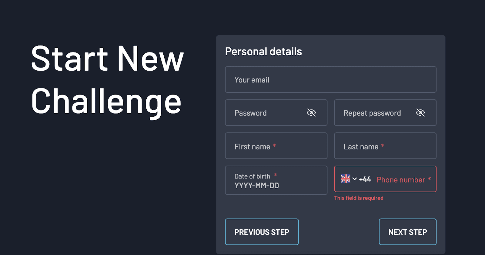 Review of QuickFunded User Account – Registration Form