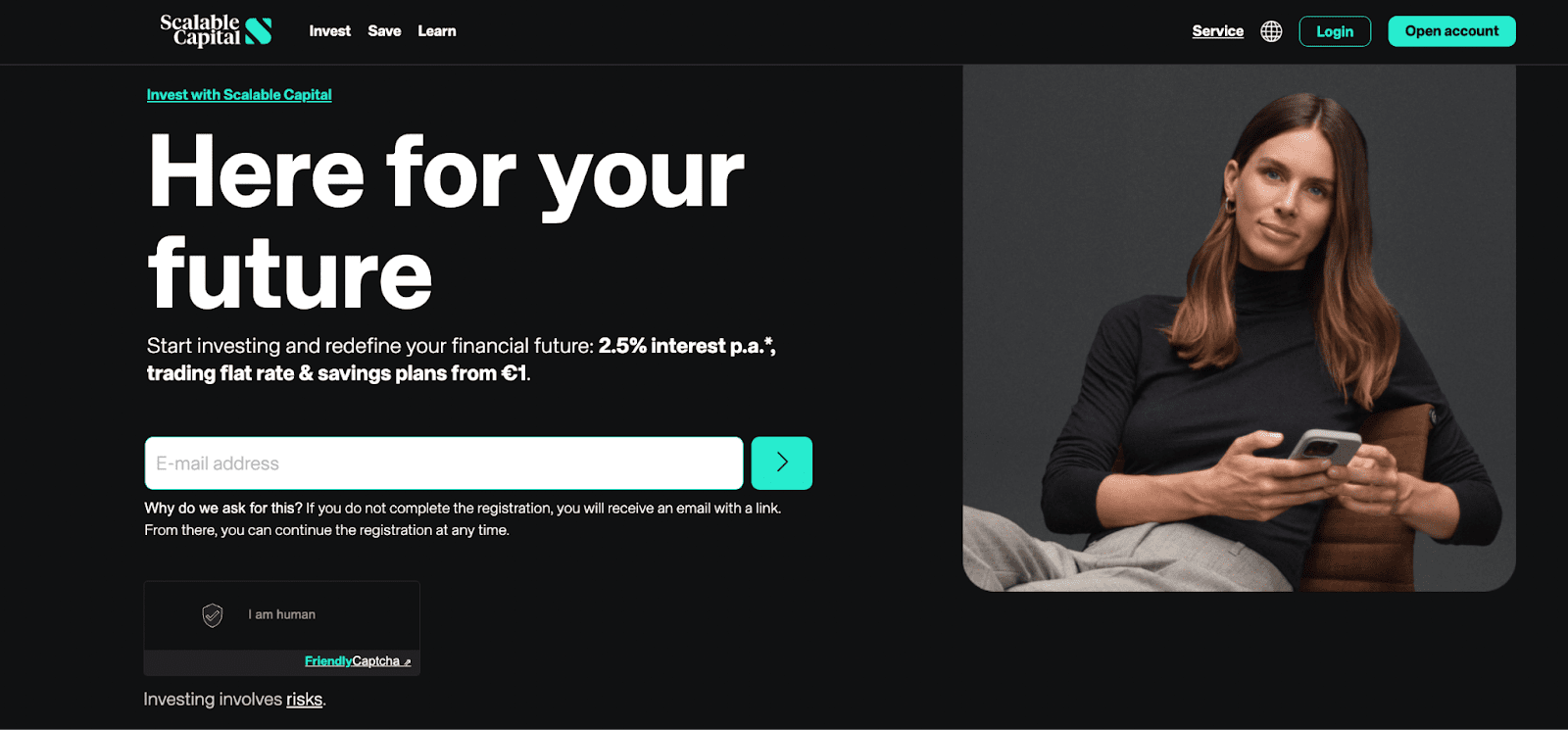 Review of Scalable Capital’s User Account — Click ‘Open account’