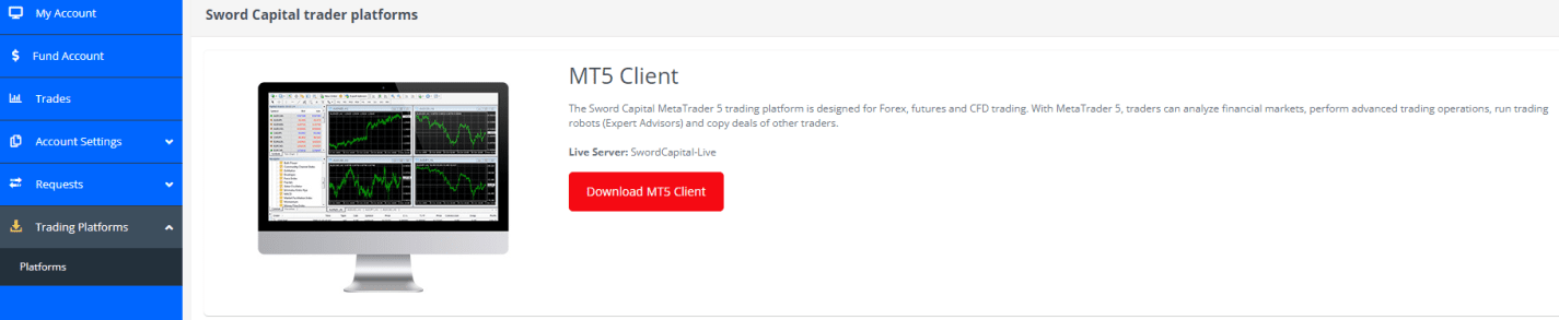 Review of Sword Capital - Trading Platforms section