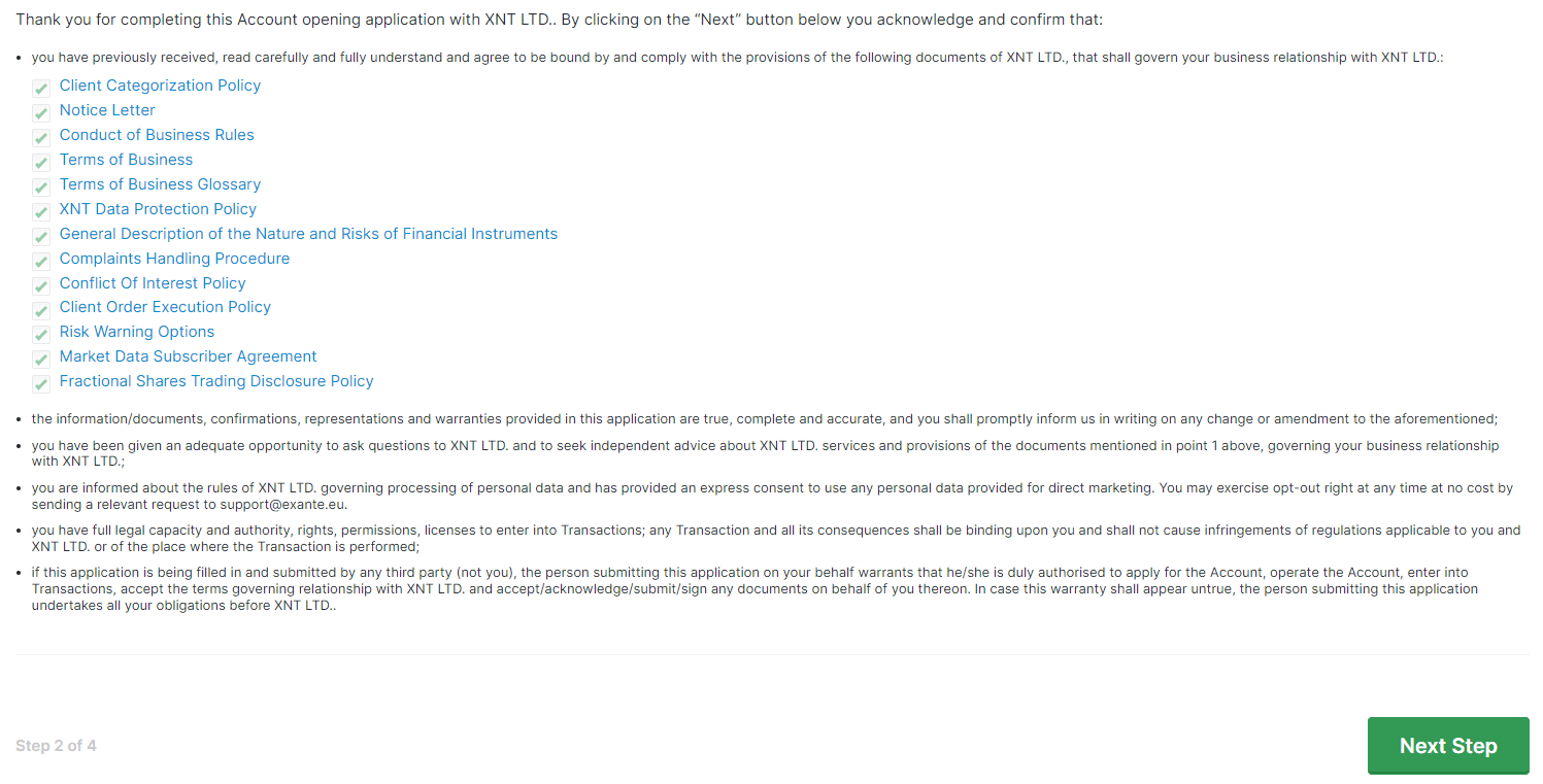 Review of the XNT - Registration: step5