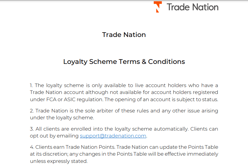 Review of Trade Nation — Rebates