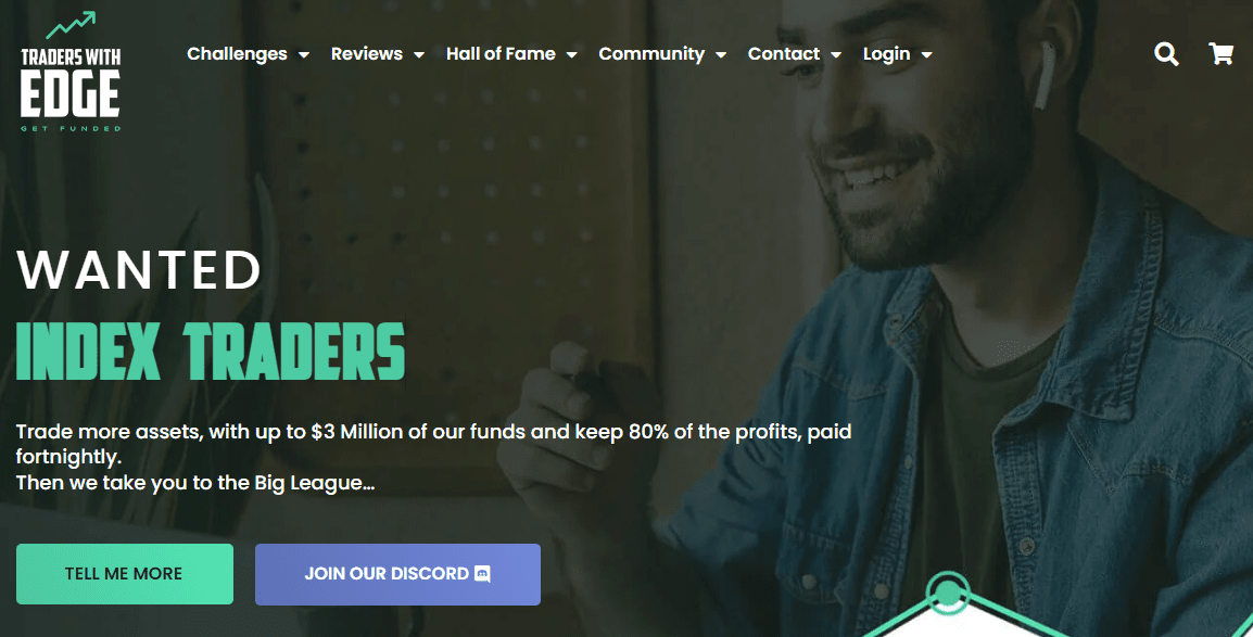 Traders With Edge'un Kullanıcı Hesabının İncelenmesi - Web sitesinin ana sayfası