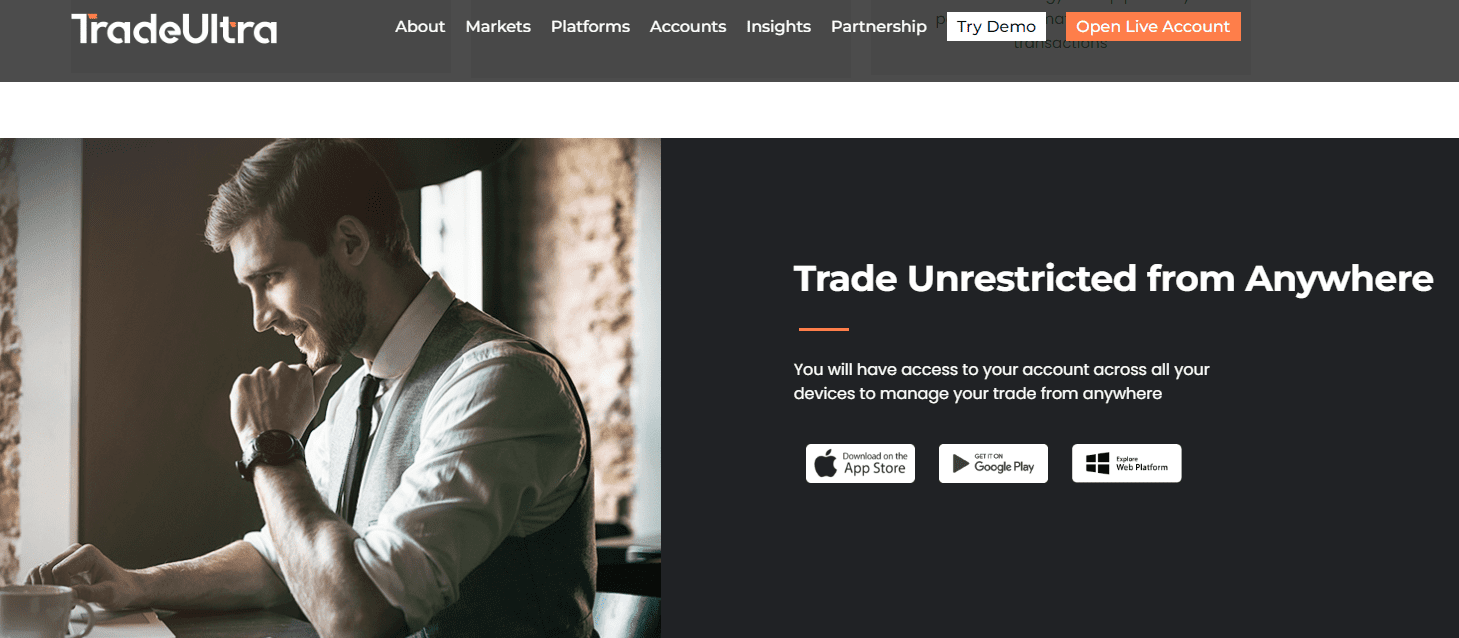 Review of TradeUltra’s User Account — Download the platform and start trading