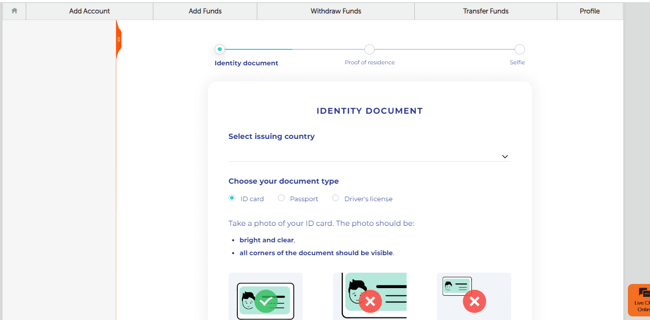 Revisão da conta de utilizador de FXOpen- Verificação da identidade