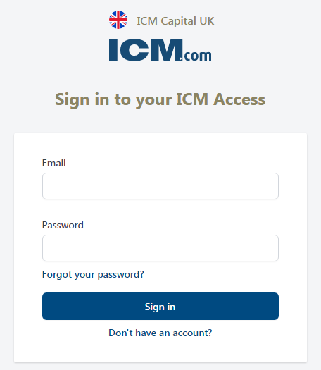 Revisão da conta de utilizador de ICM Capital- Autorização