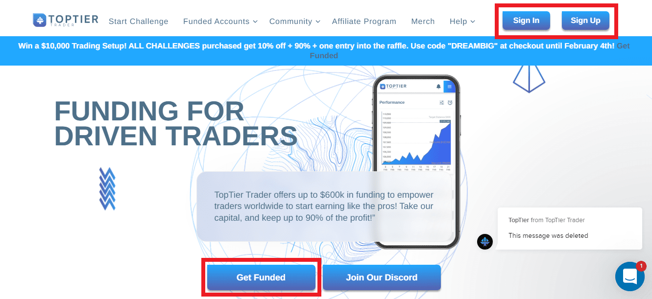 Revisión de la cuenta de usuario de TopTier Trader- Primeros pasos