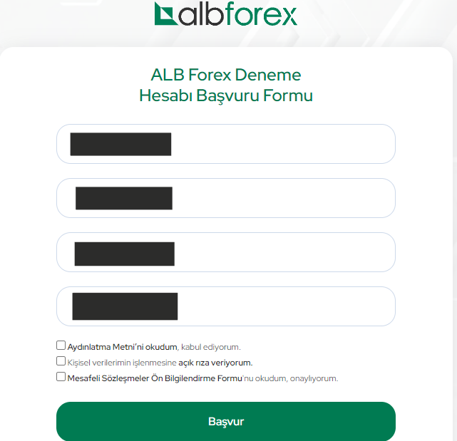 The first step in registering for the ALB Forex’s user account involves entering personal and contact information.