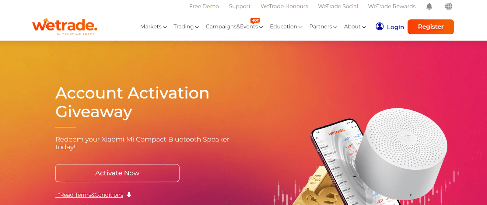 Tinjauan Akun Pengguna WeTrade - memulai pendaftaran