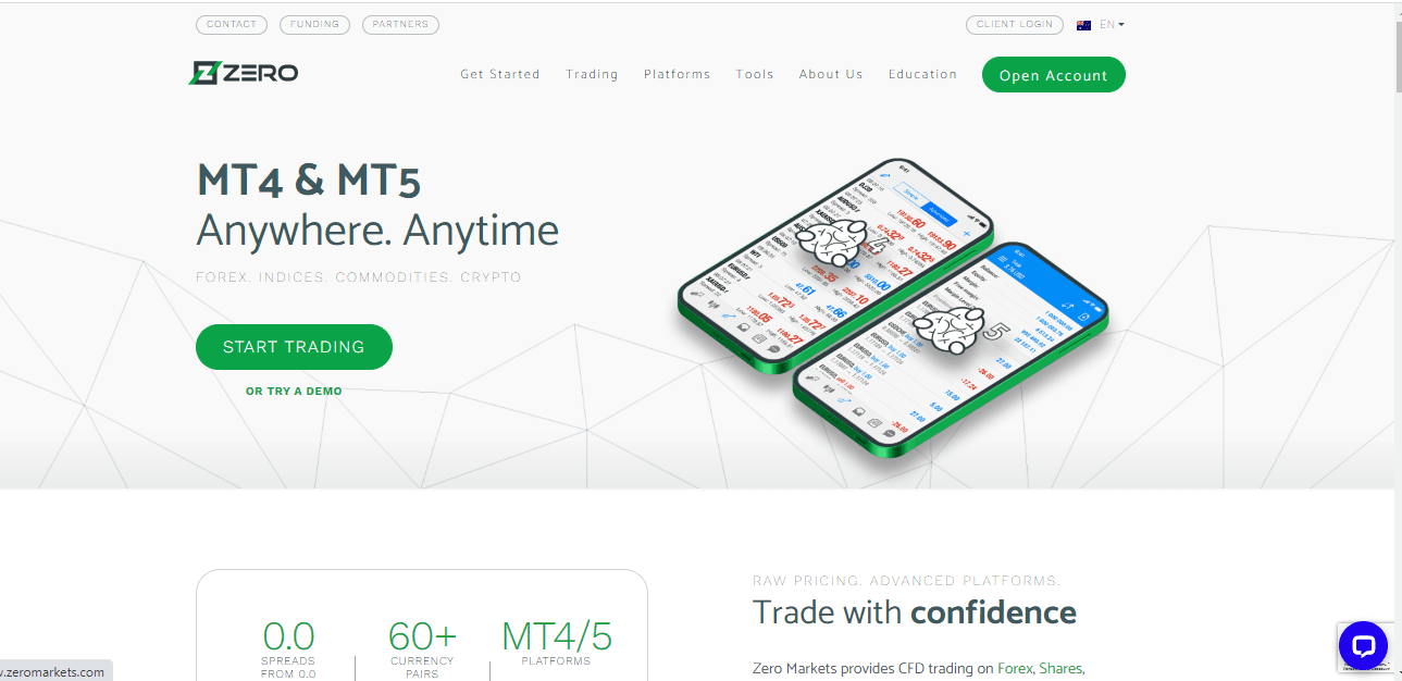 Tinjauan Zero Markets' Akun Pengguna - Mulai pendaftaran