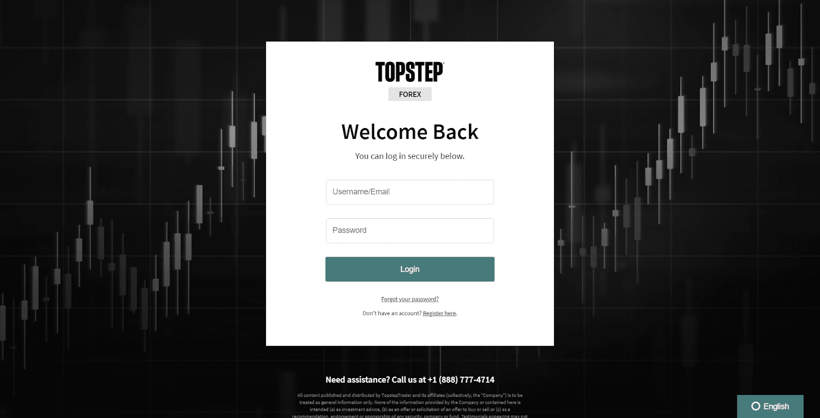 TopStep Áttekintés — Bejelentkezés