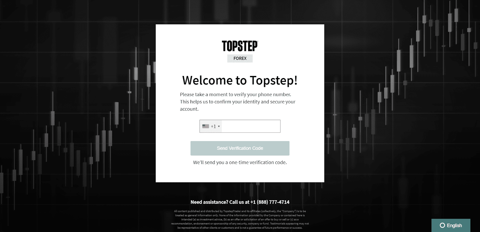 TopStep Áttekintés — Telefonszám megerősítés