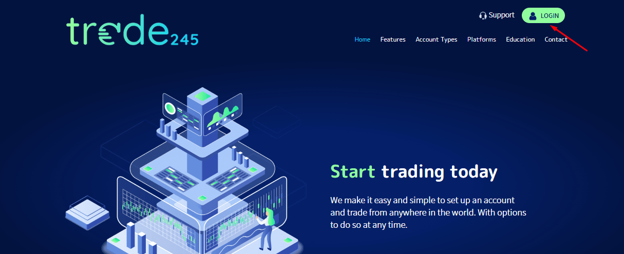 Trade245 Overzicht gebruikersaccount - Inloggen op uw gebruikersaccount