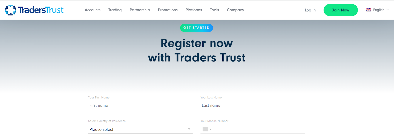 Traders Trust Révision - Enregistrement