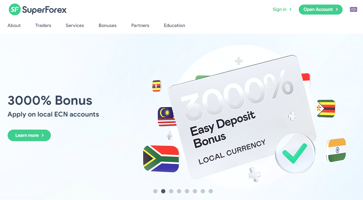 Überprüfung SuperForex - Konto eröffnen