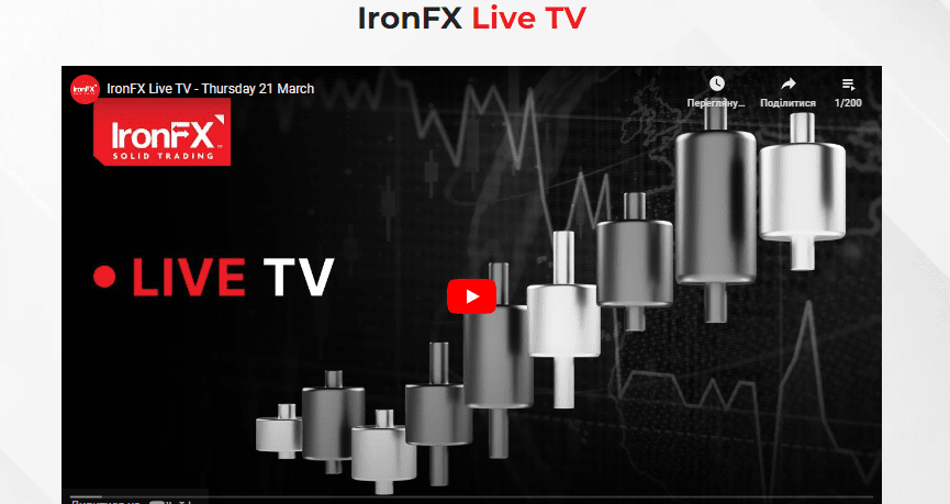 Useful tools on IronFX - Live TV